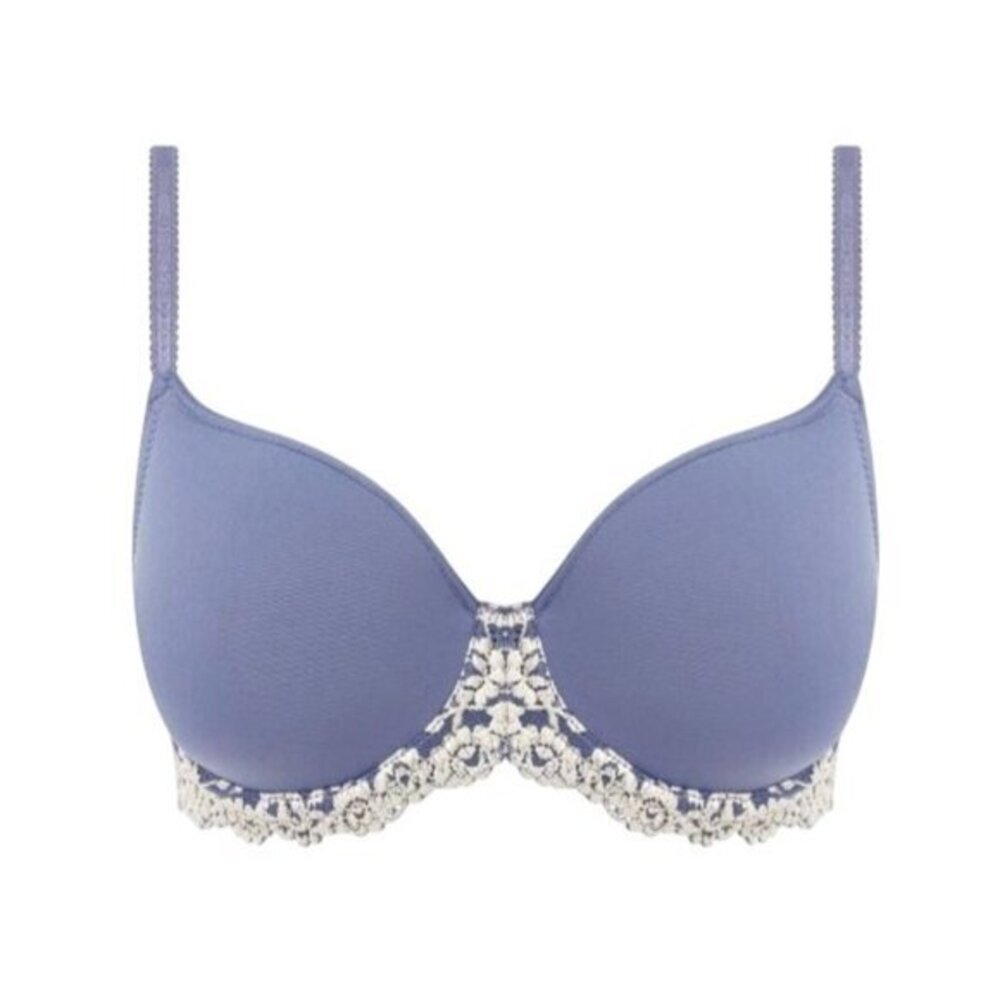 Italian Lingerie Wacoal Lace Bra 38DD Fisico Lace Trim Blue Egret NWT $68